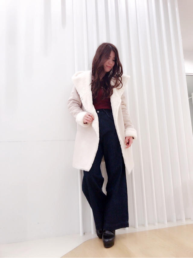 ロングフェイクムートンコート♡