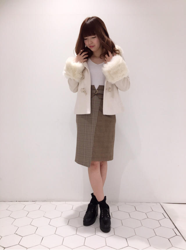 大人気チェック柄SKシリーズ♡ベルト付きラップ風スカート♡