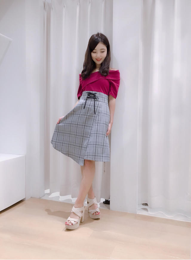 チェックドッキングワンピース♡