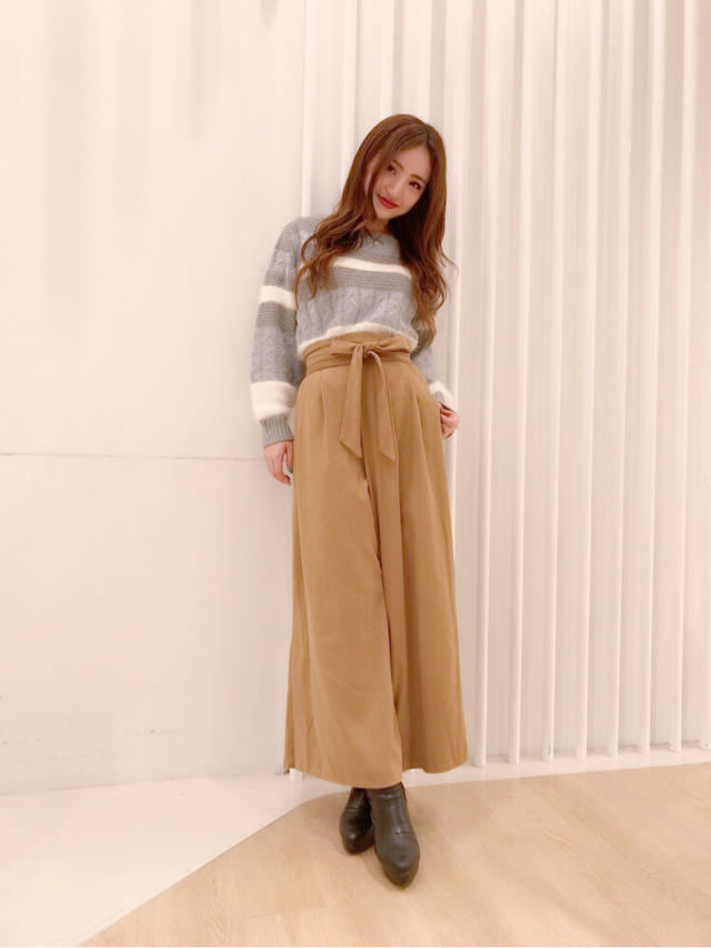 フェザー×ケーブルニット♡