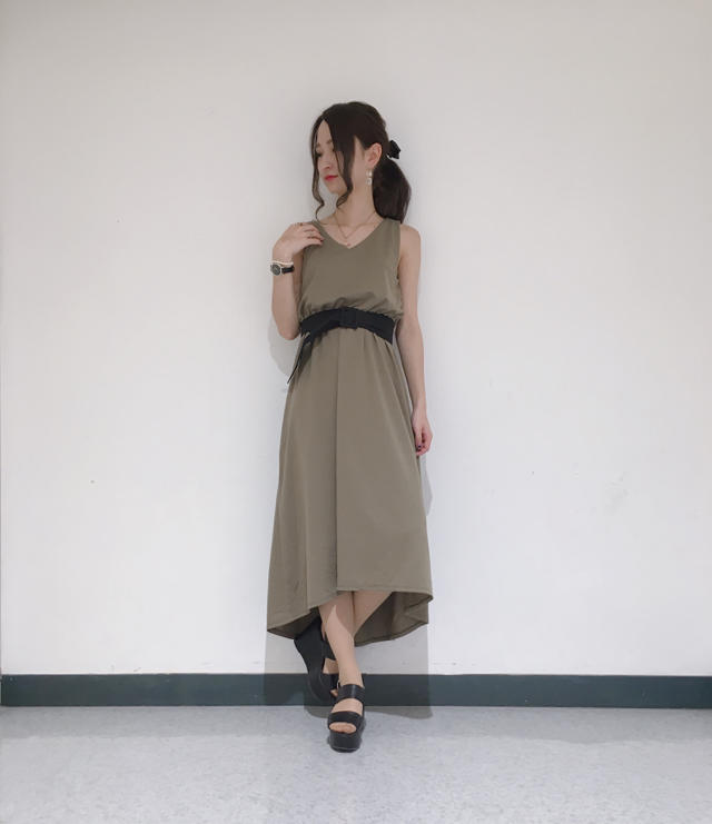 ベルト付き♡ブラウジングカットワンピ♡
