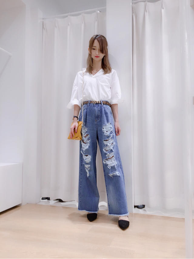 期間限定プライス♡クラッシュデニムワイドパンツ♡ 新作トップスも紹介します♡