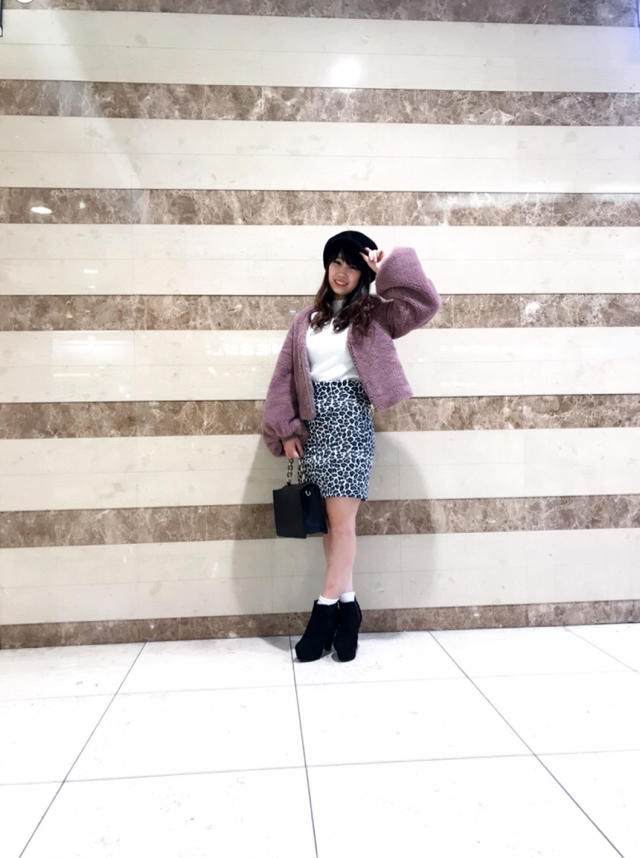 木田ちゃん店頭code❤️ボアブルゾン×ヒョウ柄スカート❤️fuyuka