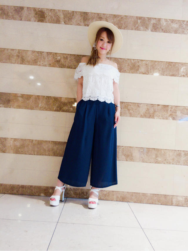 オフショルトップス×新作ガウチョ☆差し入れ♡♡