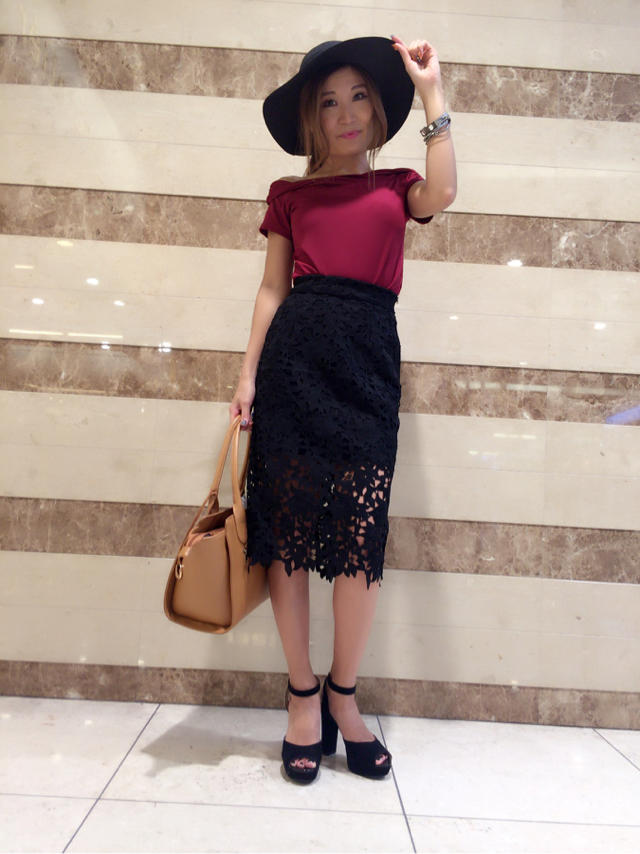 カットレースタイトスカート☆早速着回し♡♡ありちゃ