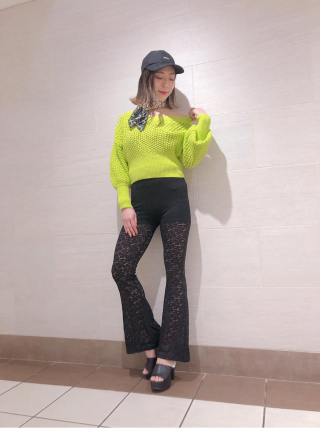 ネオンカラー短丈ニット❤️大人気レースパンツ❤️fuyuka