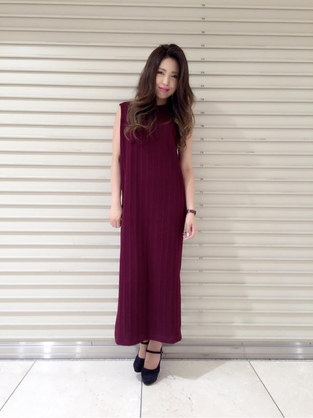 スリットマキシリブワンピース♡♡こはるんチーフとの2ショット♡♡ありちゃ
