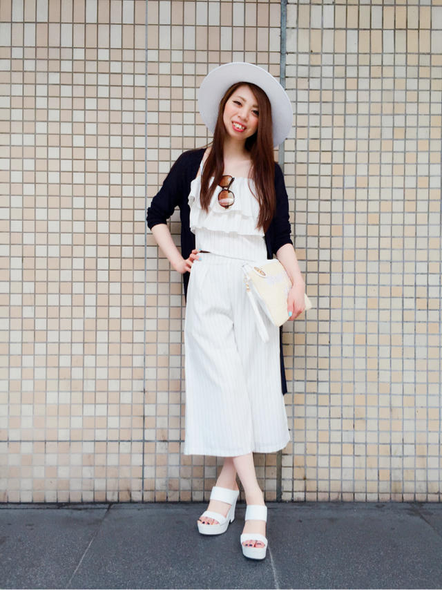 ティアードフリルストライプセットアップ♡♡お客様写メ