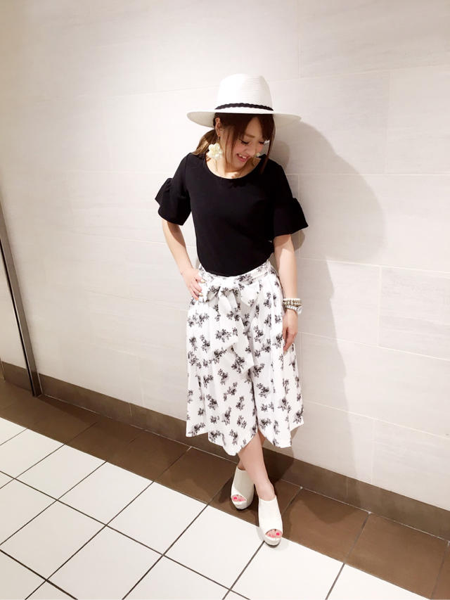 ワントーンフラワーオフショルコンビネゾン♡♡ありちゃ