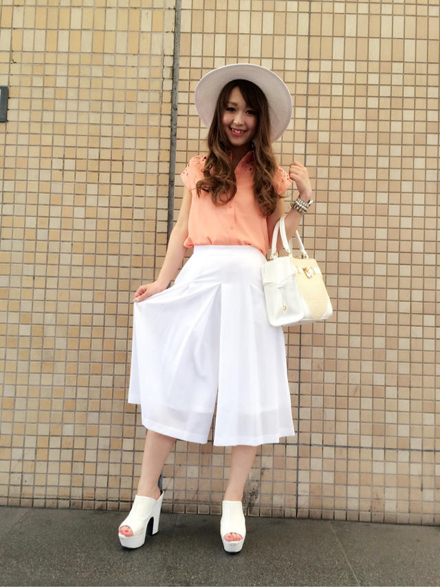 フラワーレースヨークブラウス×タックスカーチョ♡♡お客様写メ♡ありちゃ