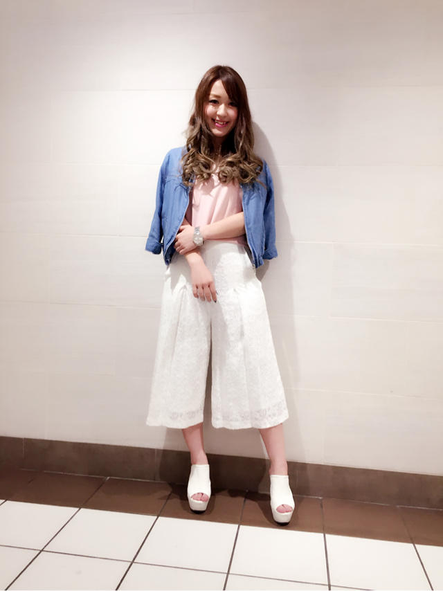バッグスピンドルレース切り替えトップス×レースガウチョ♡♡かなやん