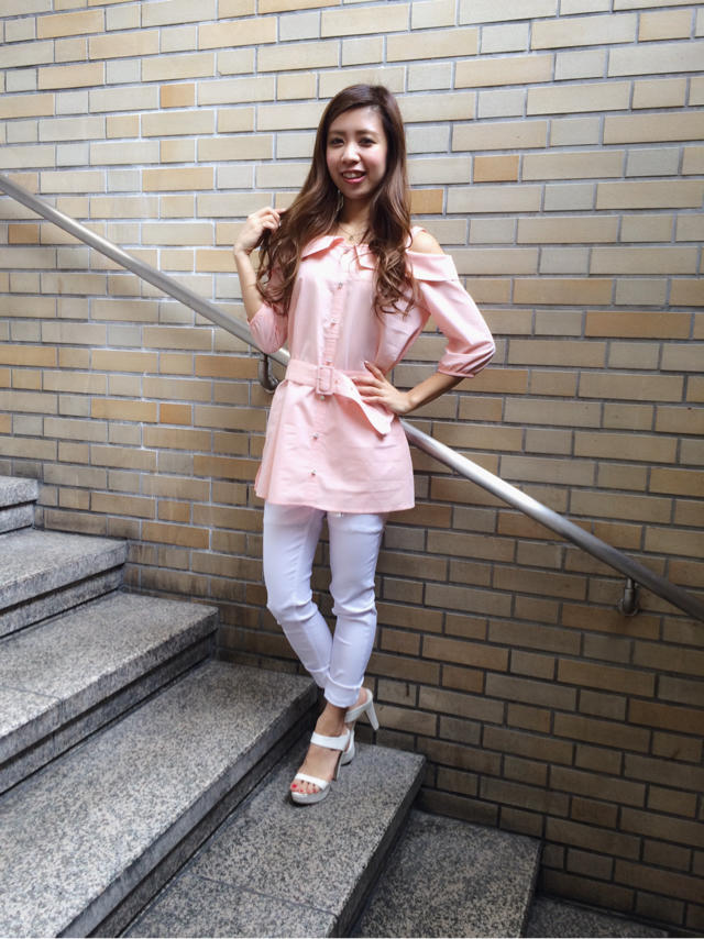 オフショルシャツブラウス♡  #offshot   ✎ まーちゃん