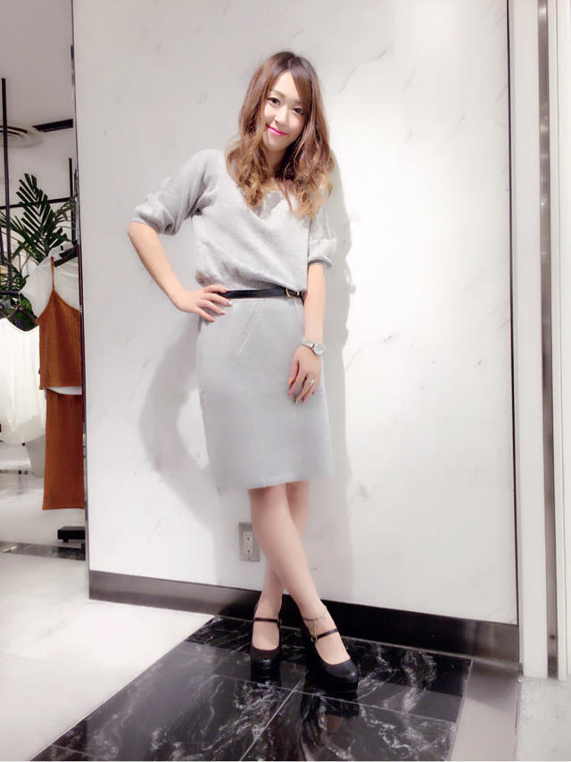 リブ切替えニットワンピース♡♡ありちゃ
