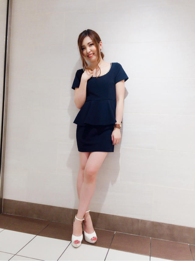 ビジュー調ワイドネックワンピ♡♡ありちゃ