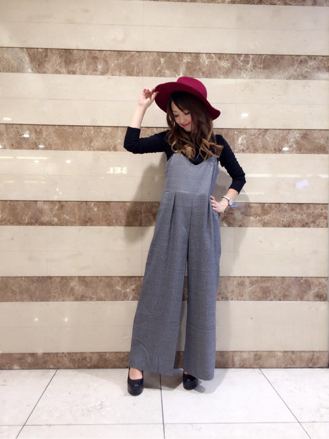 グレンチェックキャミオールインワン☆スタッフオフショット♡♡ありちゃ