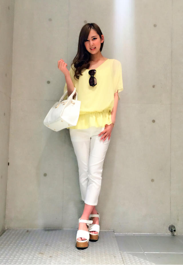 涼しげイエロートップスコーデ♡まどか