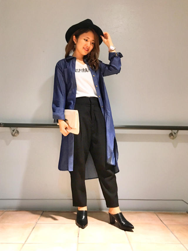 ロングシャツでかっこよく決まるコーデ♡ /今月の出勤日♪ ゆな