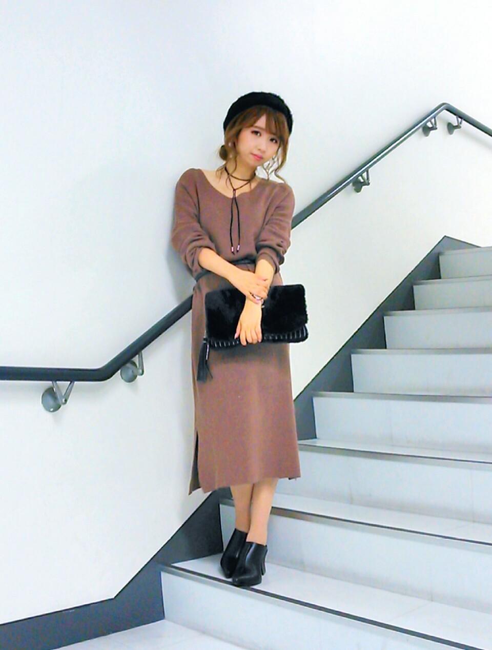 雨の日にもおすすめ！らくでおしゃれなニットワンピ♡♡あさみ