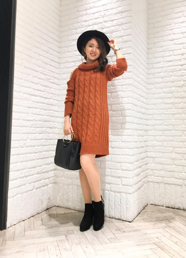 今の時期にオススメのケーブルニットワンピ♡ 甘味処∩^ω^∩  ゆな