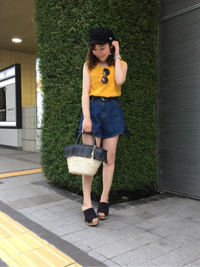 激安ショートパンツ♡流行りのマスタード/Off shot♪ふかめろ