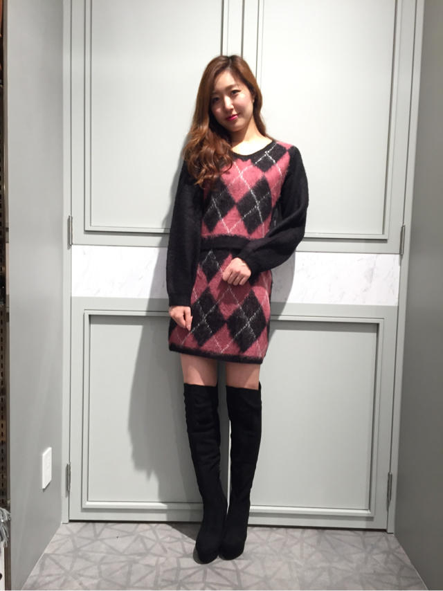 女の子らしいアーガイル柄SET UP♡HaRuKa♡