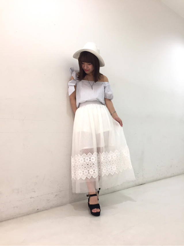 新作♡ストライプ×ロングスカート♡