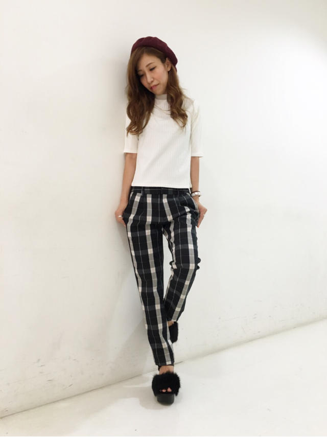 新作チェックパンツコーデ♡