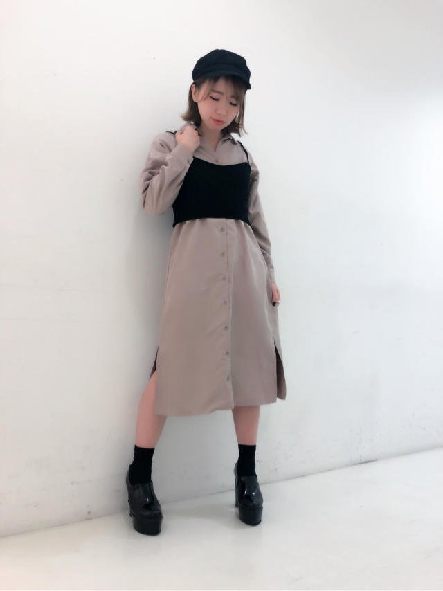 ★ビスチェ付きシャツワンピ★