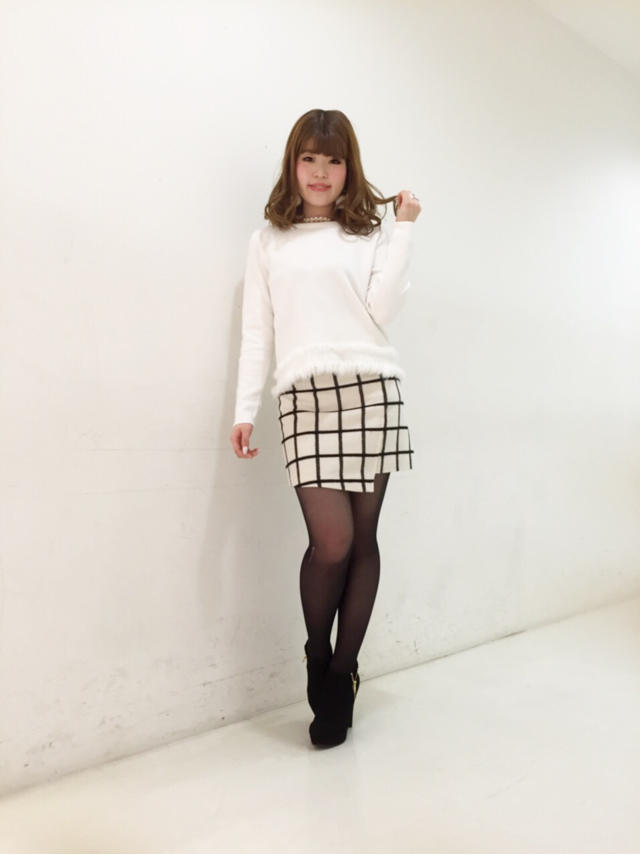 チェック台形スカート♡