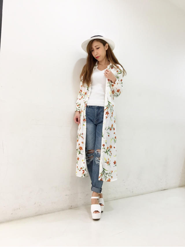 フラワーロングシャツ♡