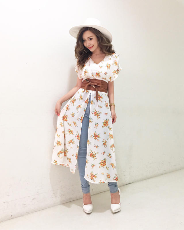 花柄ロングガウン♡再入荷♡めぐ