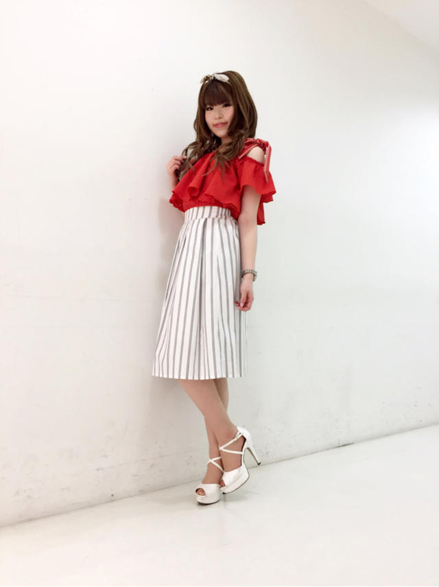 肩リボンオフショルトップス♡