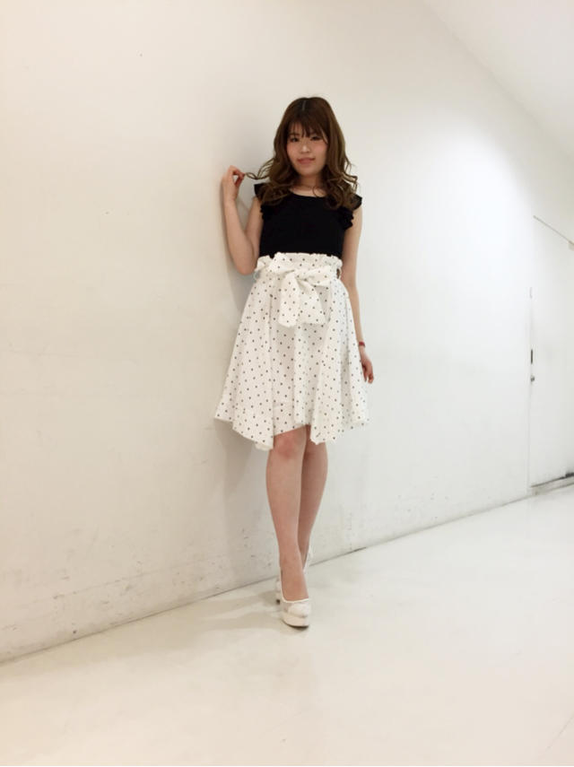 ドット柄ワンピ♡