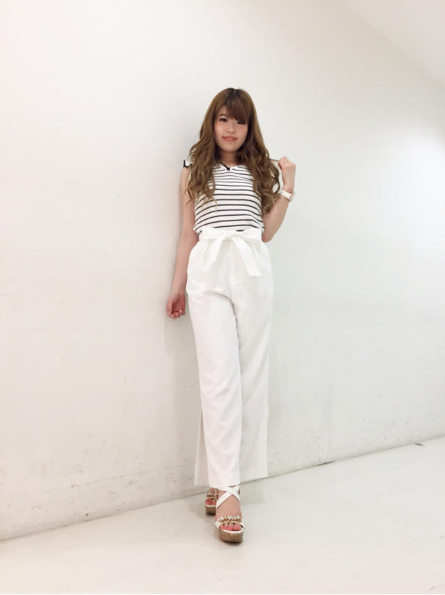 バックリボントップス♡シンプルワイドPT