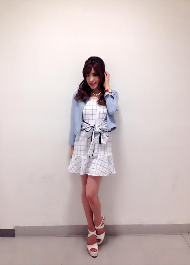 new♡リボンチェックワンピ♡