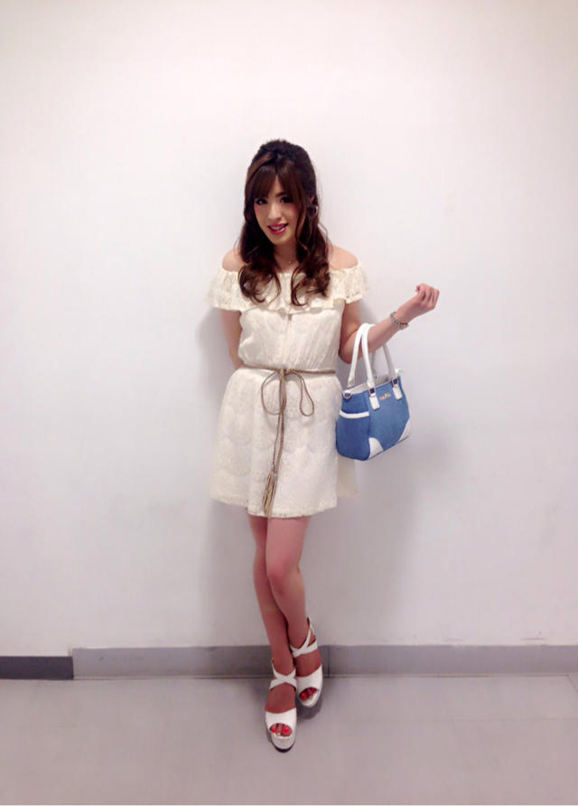 new♡オフショルレースフリルワンピ♡