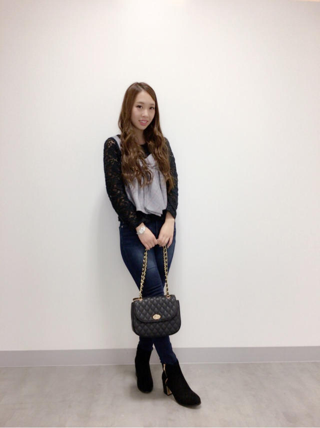 グレンチェックのレイヤードトップス♡Risa