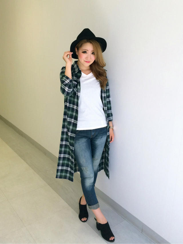 トレンドのロング丈がチェックシャツでも登場♡‼︎新作denimもご紹介♡はるにゃん