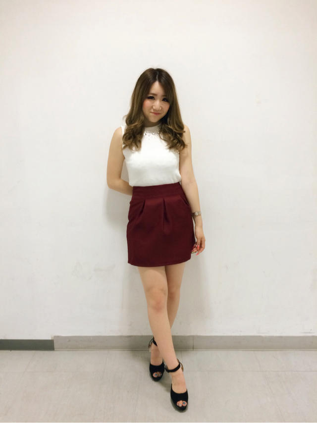 新作♡ノースリハイネックTOPS×コクーンスカート