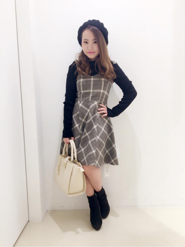 インナー付きチェックワンピ❤︎moe