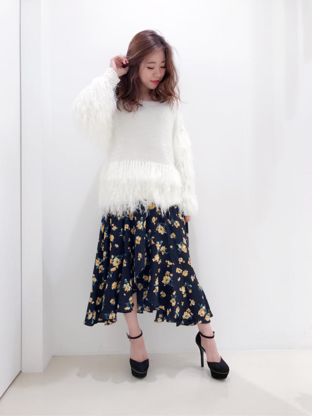 ボリュームシャギーニットコーデ♡chisato