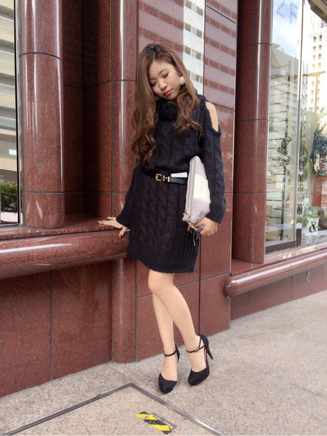 新作！肩あきニットワンピ購入品♡chisato