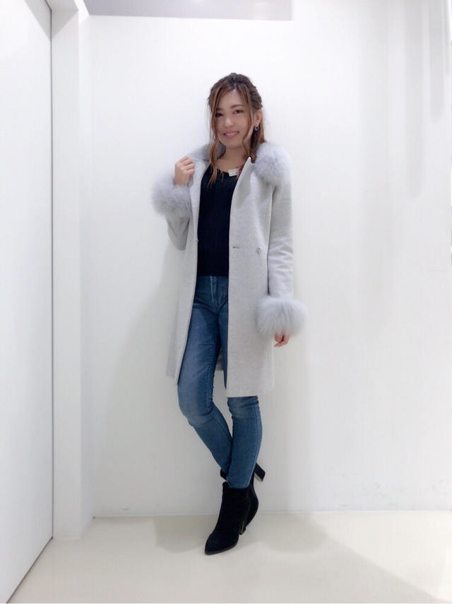 飯塚店長 購入ファー付きガウンコート♡moe