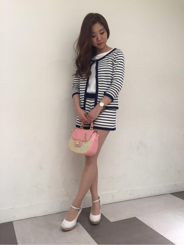 ボーダー柄ニットアップ♡NEW STAFF登場♡みか