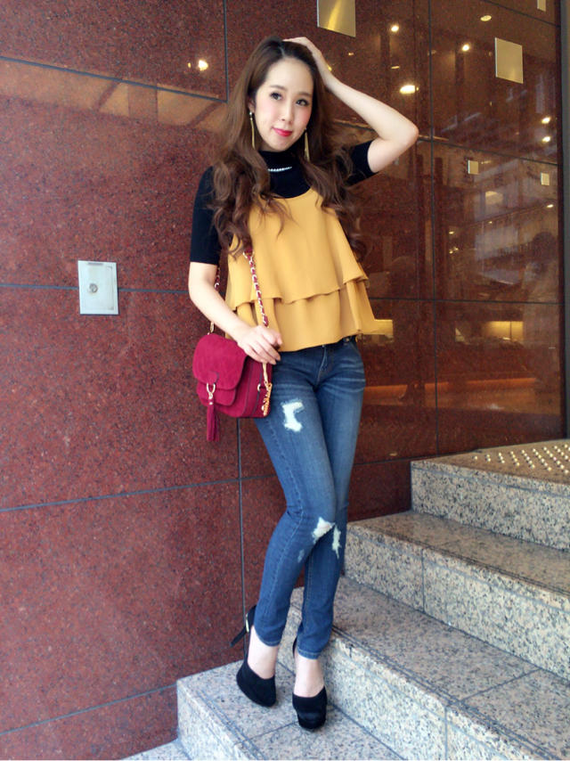 レイヤードSTYLE♡♡マスタードカラー♡♡みか