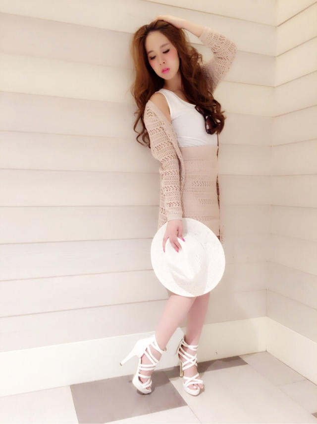 カーディガン&インナー&スカートのお得な3点SETアイテム♡NEWヘアー♡みか