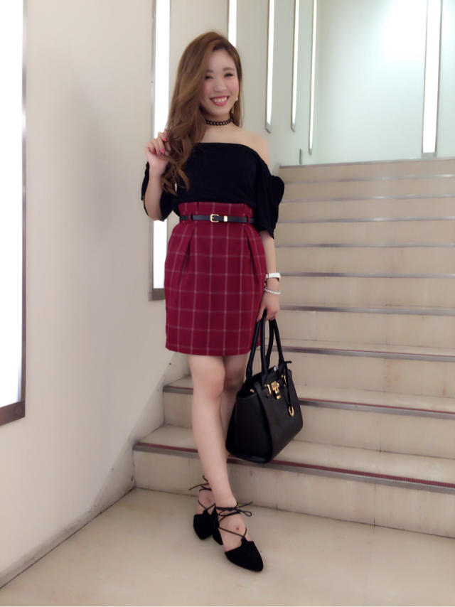 秋先取り Black × Red コーデ♡