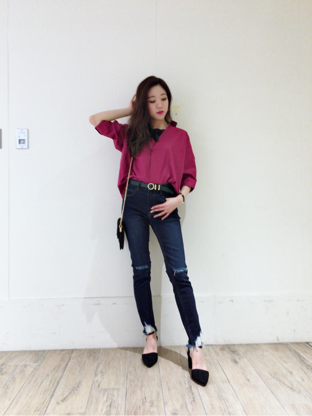 《 DENIM ADDICT vol.6 》ハイウエストスキニーデニムで脚長効果♡chisato