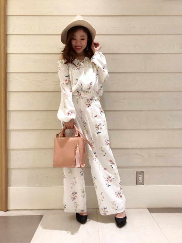 花柄セットアップコーデ♡一気に春気分♡chisato