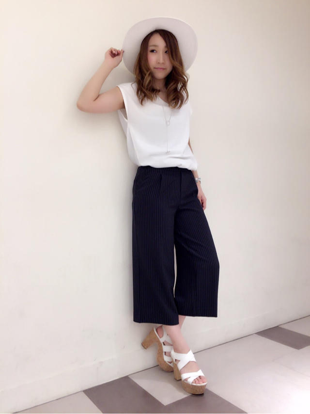 シンプル♡ガウチョパンツコーデ♡みか